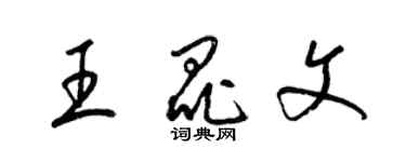 梁錦英王昆文草書個性簽名怎么寫