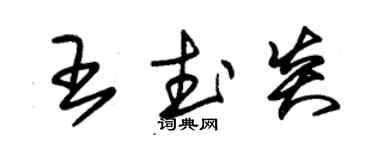 朱錫榮王武炎草書個性簽名怎么寫