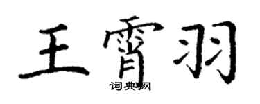 丁謙王霄羽楷書個性簽名怎么寫
