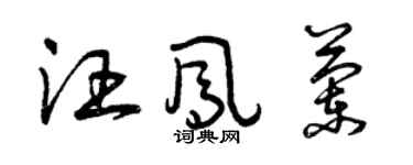 曾慶福汪鳳蘭草書個性簽名怎么寫