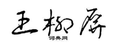 曾慶福王柳屏草書個性簽名怎么寫