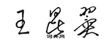 駱恆光王昆翼草書個性簽名怎么寫