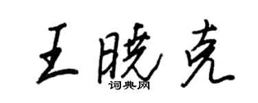 王正良王曉克行書個性簽名怎么寫