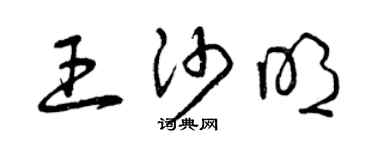 曾慶福王沙明草書個性簽名怎么寫
