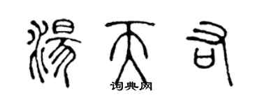 陳聲遠湯天佑篆書個性簽名怎么寫