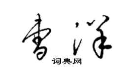 梁錦英曹洋草書個性簽名怎么寫