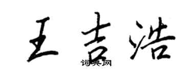 王正良王吉浩行書個性簽名怎么寫