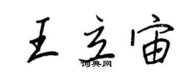 王正良王立宙行書個性簽名怎么寫