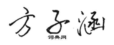駱恆光方子涵行書個性簽名怎么寫
