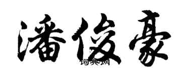 胡問遂潘俊豪行書個性簽名怎么寫