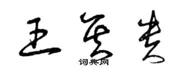 曾慶福王其貴草書個性簽名怎么寫