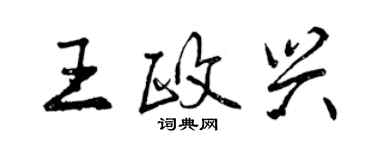 曾慶福王政興行書個性簽名怎么寫