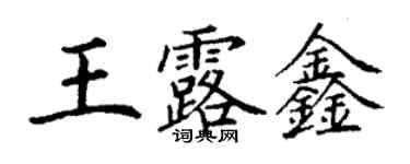 丁謙王露鑫楷書個性簽名怎么寫