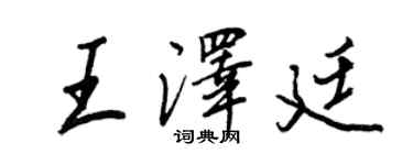 王正良王澤廷行書個性簽名怎么寫