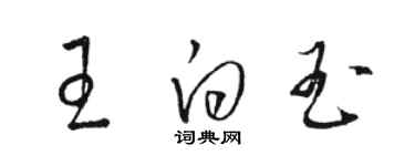 駱恆光王白玉草書個性簽名怎么寫