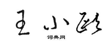 駱恆光王小歐草書個性簽名怎么寫