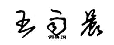 朱錫榮王雨晨草書個性簽名怎么寫