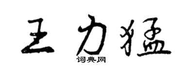 曾慶福王力猛行書個性簽名怎么寫