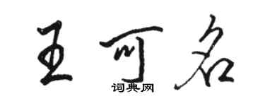 駱恆光王可名行書個性簽名怎么寫