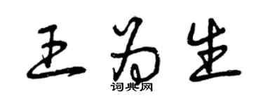 曾慶福王為生草書個性簽名怎么寫