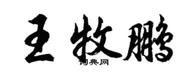胡問遂王牧鵬行書個性簽名怎么寫