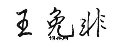 駱恆光王免非行書個性簽名怎么寫