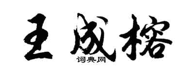 胡問遂王成榕行書個性簽名怎么寫