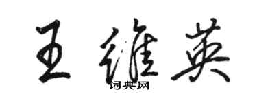 駱恆光王維英行書個性簽名怎么寫