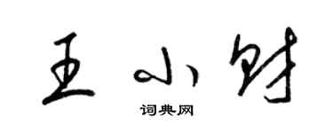 梁錦英王小財草書個性簽名怎么寫