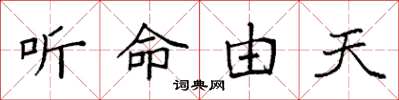 袁強聽命由天楷書怎么寫