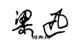 朱錫榮梁迅草書個性簽名怎么寫