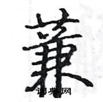 駱恆光寫的硬筆楷書蒹