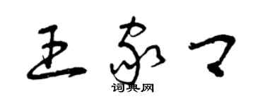 曾慶福王家卿草書個性簽名怎么寫