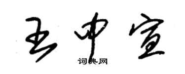 朱錫榮王中宣草書個性簽名怎么寫