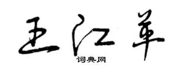 曾慶福王江革草書個性簽名怎么寫