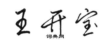 駱恆光王開寶行書個性簽名怎么寫