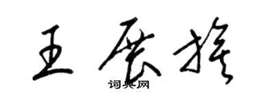 梁錦英王展旗草書個性簽名怎么寫