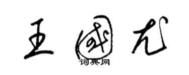 梁錦英王國尤草書個性簽名怎么寫