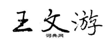 曾慶福王文遊行書個性簽名怎么寫