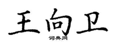 丁謙王向衛楷書個性簽名怎么寫