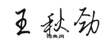 駱恆光王秋勁行書個性簽名怎么寫
