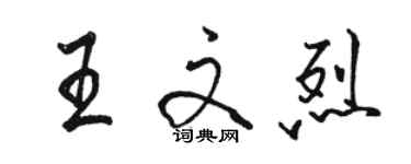 駱恆光王文烈行書個性簽名怎么寫