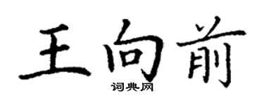 丁謙王向前楷書個性簽名怎么寫