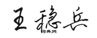 駱恆光王穩兵行書個性簽名怎么寫