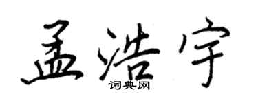 王正良孟浩宇行書個性簽名怎么寫