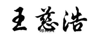 胡問遂王慈浩行書個性簽名怎么寫