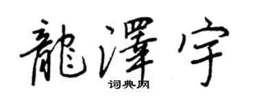 王正良龍澤宇行書個性簽名怎么寫