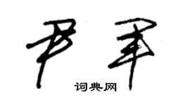 朱錫榮尹軍草書個性簽名怎么寫