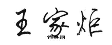 駱恆光王家炬行書個性簽名怎么寫