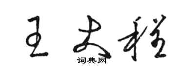 駱恆光王大程草書個性簽名怎么寫